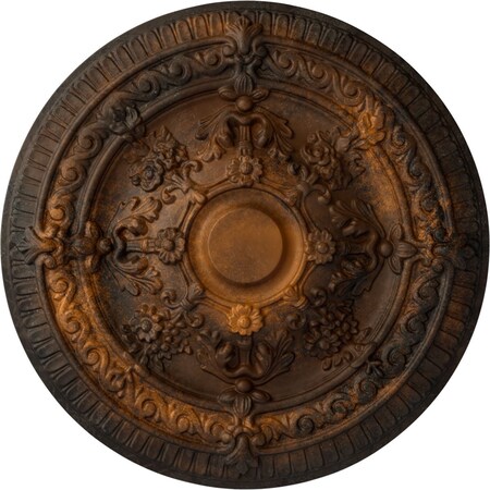Ekena Millwork Vincent Ceiling Medallion (Fits Canopies up to 6"), Hand-Painted Rust, 26"OD x 3"P CM26VIRUS
